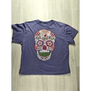 Hasta Siempre Vintage Vibe Graphic T-Shirt Slate Gray Cotton Blend Large